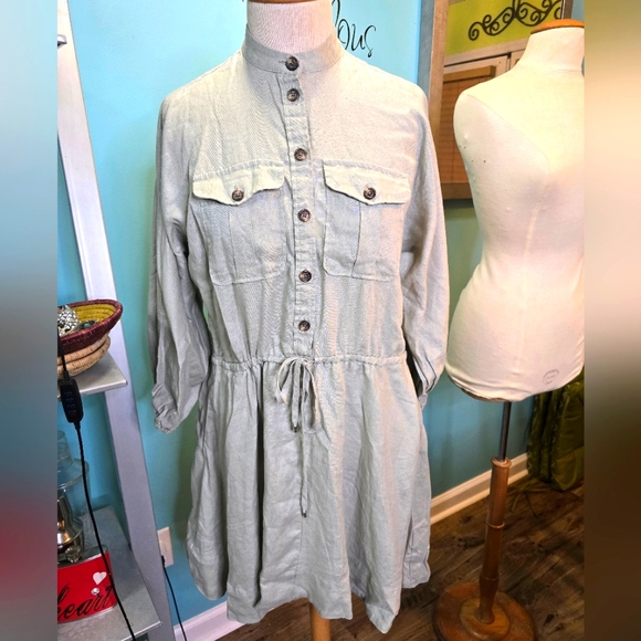 Ralph Lauren Black Label Safari Styled Linen Dress - Picture 1 of 5